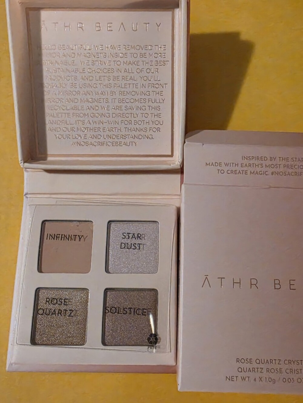 Athr Beauty Rose Quartz Eyeshadow Quad - No Mirror. Jail rehab approved Purple